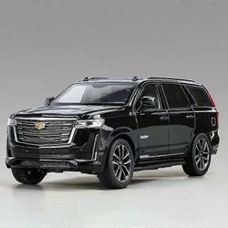 Unbrand 1:24 Escalade metalli painevalettu malli leluautot 5 ovea avattu ääni valo iskunvaimennus vedä takaisin koriste ajoneuvolahjat lapsille Musta