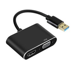 Usb-adapter til Hdmi-kompatibel konverter skærmskærmskærmkort med to skærme