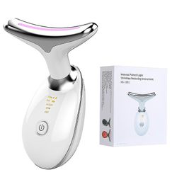 Neck Face Beauty Device Led Photon Therapy Skin Stram Reduser Double Chin Anti Wrinkle Fjern Lifting Massager Hudpleieverktøy Med detaljhandelsboks