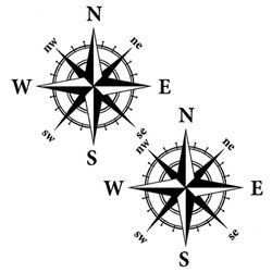 2 stk kompass bil klistremerker vanntett vinyl dekaler for alle bobil lastebil bil støtfanger dekal 15cm * 15cm matt svart