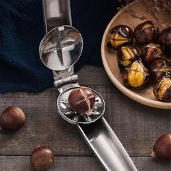 Swhyv Rustfrit stål Kastanje Peeler Nut Walnut Metal Åbner Tang