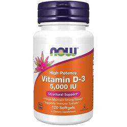 NOW Foods NU Livsmedel Vitamin D-3 5000iu Softgels 120