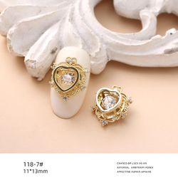 Zircon smykker Smart Elf vil flytte Fortune Cat Beat Heart Bear Nail Dekoration guld 1187 Beating heart of