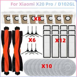 Xiaomi Robot Vacuum X20 PRO / D102GL -tyhjiöosille Päätelan sivuharja Hepa-suodatinmoppiliina D Kuten