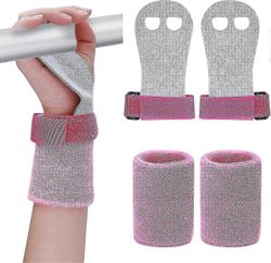 2 kpl voimistelukahvoja rannekkeissa lapsille, voimistelukahvat voimisteluun lasten harjoitteluun ja liikuntaan Vaaleanpunainen