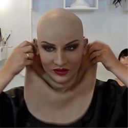 Kattava peittävä lateksikasvonaamio kaulan ja pään tuella Täydellinen juhlakoristeisiin ja naisten muotoiluun F