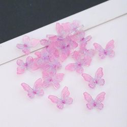 Nail Art Tredimensionell Fjäril Smycken Harts Ljus Färg Japansk Stil Färsk DIY Handgjorda Nagelsmycken 20st