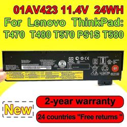 11.4v 24wh laptop batteri til Lenovo Thinkpad T470 T480 T570 T580 P51s 01av422 01av423 01av424 01av425 01av426 01av427 01av428