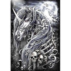 DIY-timanttimaalaus Koko pyöreä kallo timanttikirjonta Goottilainen luuranko ristipisto strasinikivimaalaus Mosaiikkisarja Ristiluut 120806 15.7x19...