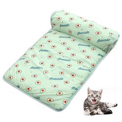 lemmikkieläinten jäähdytysmatto kesä jäinen silkki viileä tyyny kissa koiran jäähdytysmatto kannettava vihreä avokadokuvio 60x40cm kevyt kestävä mu...