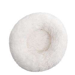 Eveltek Behagelig rund kat angst blød fluffy seng Off White 110CM*110CM