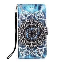 Foxdock Kompatibel med Samsung Galaxy S22 Case Læder Flip Wallet Cover med kort slotholder kickstand mønster - Datura