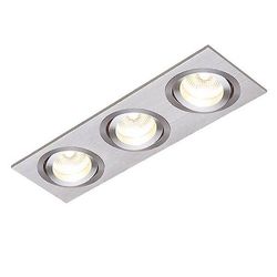 Saxby Lighting (Poole) Tetra 3 Lys Forsænket downlight børstet sølv anodiseret, GU10