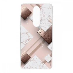 Crazy Kase Hull For Xiaomi Redmi 8 I Blød silikone, pink marmor og chokolade