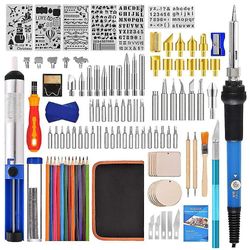 60w Carving Pyrography Pen Kit Justerbar temperatur lodning Jern Brændeovn Kit