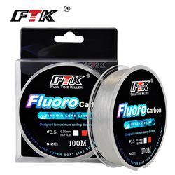 unbrand 100m fluorcarbonbelægning fiskelinje 4.136lb-34.32lb kulfibermonofilament 6.0