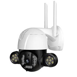 Wifi säkerhetskamera utomhus, spotlight-kamera trådlös övervakningskamera med färg nattsyn