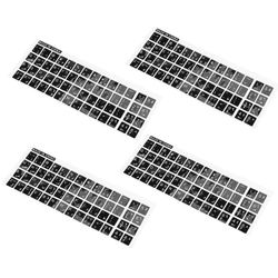 4X valkoiset kirjaimet arabialainen englantilainen näppäimistötarra tarra musta kannettavalle tietokoneelle musta valkoinen