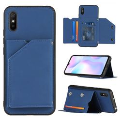 Gangxun Sag For Xiaomi Redmi 9a Vintage Cuir Cover Læderetui Kofanger - Bleu