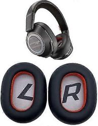 Korvaavat nahkaiset korvatyynyt tyynyt Plantronics Backbeat Pro 2, Voyager 8200 Uc -kuulokkeisiin (musta)