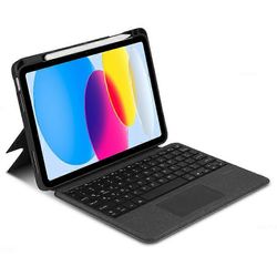 Tyyppi B iPad 10.9 (2022) nahkakotelo + Bluetooth-näppäimistö taustavalolla ohjauslevy Monivärinen Style B