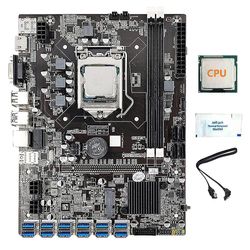 B75 12-kort Btc Mining Hovedkort + cpu + termisk fett + SATA-kabel 12 usb3.0 til PCIE GPU-spor Lga1155 [gratis frakt]