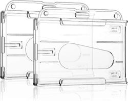 Szczw Vaakasuuntainen tarrapidike, 2kpl läpinäkyvän tarran pidike, 2 korttia muovinen tarrapidike toimistoon Koulun henkilökortit Luottokortit Ajok...