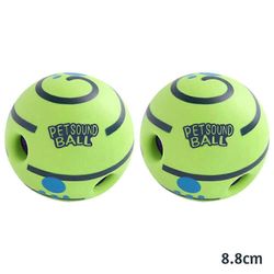Interaktiivinen Pet Giggle Ball -lelu koiralle Kestävät pureskelua kestävät pentulelut pienille keskikokoisille koirille 8,8 cm 2pcs