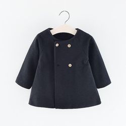 Liltop Småbørn Baby Kids Piger VinterFrakke Overfrakke Outwear Sort 2-3 Years