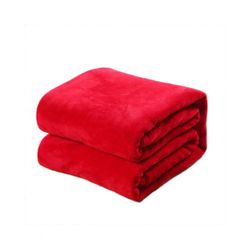 Mikasa Four Seasons Blanket Coral Fleece Plain Fleece Blanket Soft Home Blanket rød 100x140cm