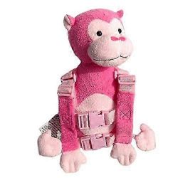 Turvavaljaat Hihna Vauva Lapsi Taapero Kävely Cosplay Reppu Ohjat Laukku Vaaleanpunainen kasvoapina