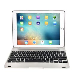 Til Ipad Pro 9.7 tommer / Ipad Air 2 vandret flip tablet taske + Bluetooth tastatur Sølv