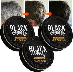 HOH Naturlig grå hårfjerningssåpe, 50g såpedekselsåpe for grått hår, grå hårdekningssåpe for mørkere hår 3pcs