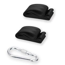 Fitness taisteluköyden ankkurihihnasarja, raskaat vahvistetut hihnat, kuntosalin kuntoharjoitteluun (40cm + 50cm) musta