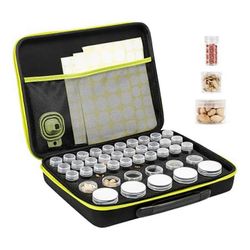 41-paikkainen siementen säilytyslaatikko, tukeva siementurvallinen pakkaussäiliö puutarhavihanneksille, kasveille, kukille Musta