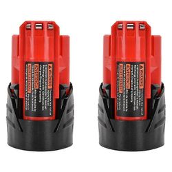 2PCS 12V 2500mAh 2.5Ah Li ion akku yhteensopiva Milwaukee M12 48-11-2401 kestävän Core M12 -akun kanssa