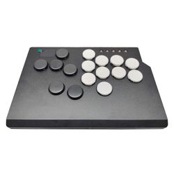 Viputon peliohjain Arcade Stick Fight Stick Arcade Stickille PC:lle valolla viileä musta valkoinen