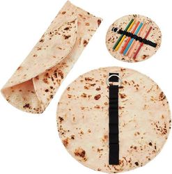 2kpl tortilla penaali kotelon pidike rulla kangas lyijykynä pussi pannukakku kangas kynärulla shcool toimistotarvikkeille