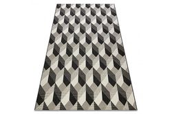 RugsX Tæppe FLAT 48624/690 SISAL - 3d terning sort 160x230 cm