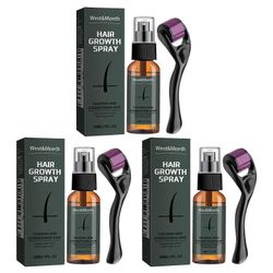 Parrankasvusuihkesarja rullalla Extra Strength Hair Thickening Spray Fuller Kasvojen karvojen kasvu 3PCs