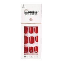 Kissqiqi Press-on Manicure, Nail Kit, Short Press-on Nails rød