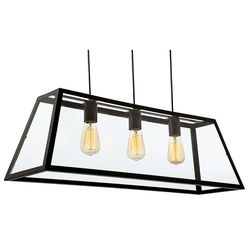 Firstlight Lighting Kew 3 Lys loft vedhæng Sort, klart glas, E27