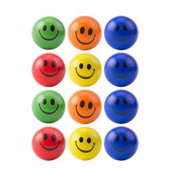 12 stk / mye 6.3cm Smile Skum Ball Klem Stress Ball Relief Toy Hand håndleddet Øvelse Toy Balls for C