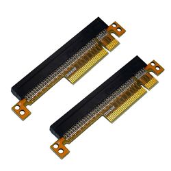 2 stk PCI-E 8X til 16X Riser Card Grafikkort Konverter Board Suit for hovedkort Replaceme Svart Gul