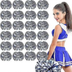 24 pakkaus cheerleading pom pom 12 tuuman cheerleader pom pomia pampulla Blue Matte White
