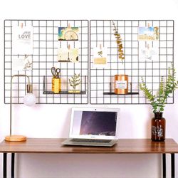 Aiyuego 2 Pakkaa lankaseinäristikkopaneeli | Photo Display Gridwall | Metalli-, mustat ja magneettiset paneelit | Mesh-tallennustilan järjestäjä ja...