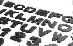 auton muotoilu 25mm / 45mm 3d DIY kirjaimet aakkoset tunnus kromi autotarrat koristelu auton tarrat logo autot auto lisävaruste Musta45MMX X