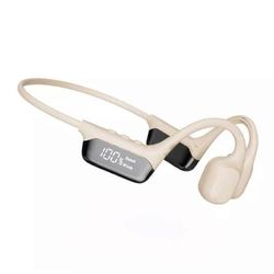 Bone Conduction -uintikuulokkeet LED-näytöllä, Bluetooth 5.4 langattomat vedenalaiset kuulokkeet, IPX8 vedenpitävä ja hienkestävä, pyöräily Valkoinen
