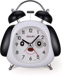 Csk Söpö koiran analoginen herätyskello lapsille - 3 tuumaa, kova kaksoiskello, yövalo, ei tikitystä, täydellinen lahja!