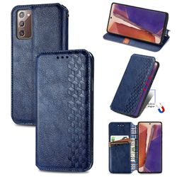 Kompatibel med Samsung Galaxy Note 20 Flip Case Etui Vintage Wallet Flip Cover med magnetisk lukning Coque - Blå